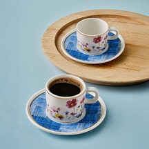 Güral Mental 4 Parça 2 Kişilik Kahve Takımı 6709 Mavi 5656590