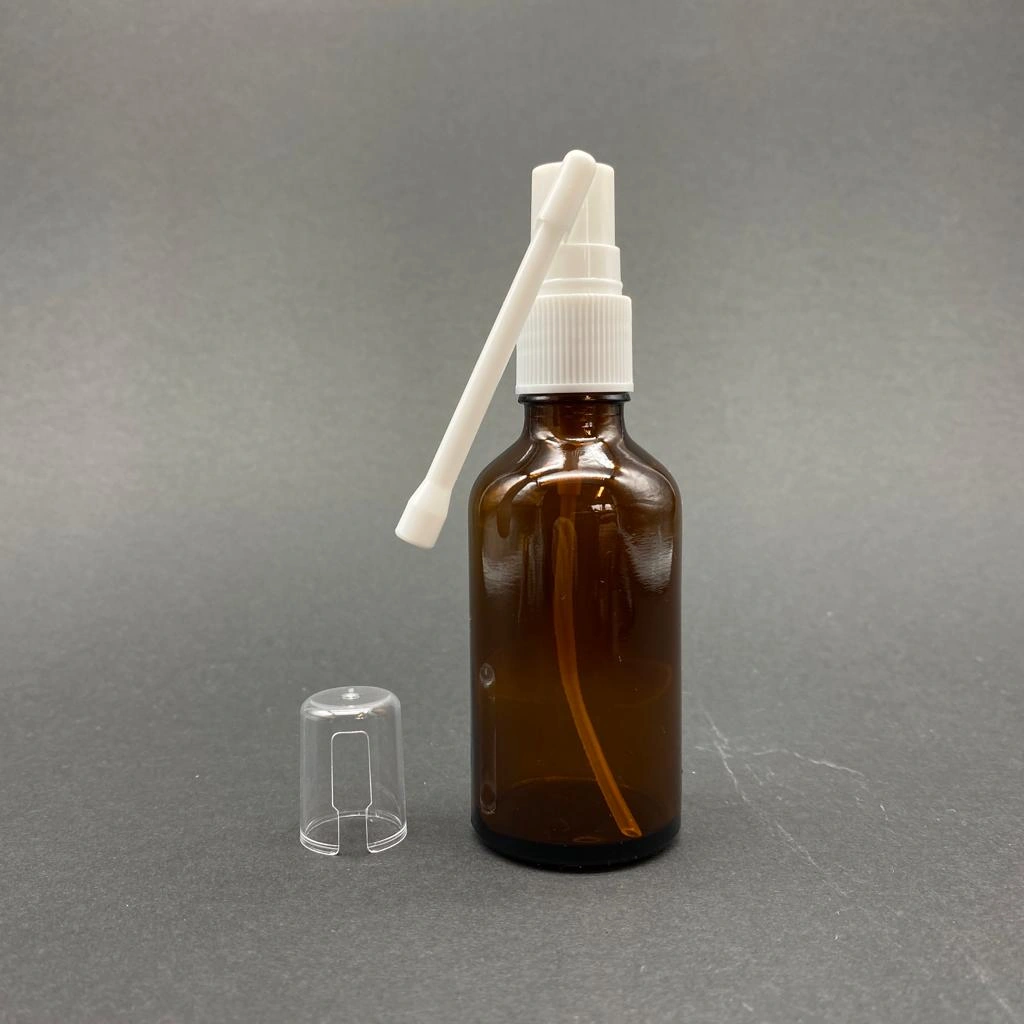 50ml Kahverengi Ağız Spreyli Şişe, 24 Adet, Oral Sprey, Ecza Şişesi, Boş Cam Şişe