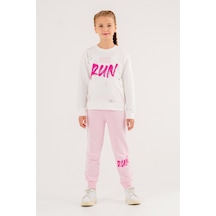 Coppa Kids Run Baskılı 2 Ip Mevsimlik Kız-erkek Takım - Coppa -ekru-pembe - 8 Yaş Çok Renkli