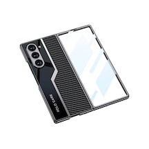 Galaxy Uyumlu Z Fold 6 Kılıf Ultra İnce Kamera Korumalı Pc + Karbon Fiber Tasarımlı Arka Yüzey Kıpta Poligan Kılıf