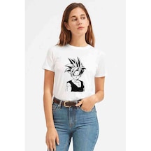 Anime Dragon Ball Baskılı Beyaz Kadın Tshirt (534308619)
