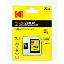 Kodak Extra 8Gb Micro Sd Hafıza Kartı Ve Adaptör Sdhc Class 10