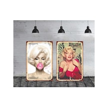 Marilyn Monroe Tasarımlı 2 Adet 20 X30 Cm Adet Ahşap Tablo 115 Çok Renkli - 743298433 Çok Renkli