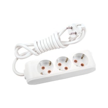 Viko Multi-let 3'lü Topraklı Kablolu Çocuk Korumalı 3 Metre Priz Beyaz