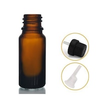 20ml Kahverengi Cam İçten Damlalıklı Şişe Siyah Kapak, 12 Adet, Damlalıklı Şişe, Damlatmalı Şişe