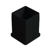 Cateksss 40x40 Mm Düz İç Profil Tapası 2 Mm Uzun Siyah - 6 Lı Paket