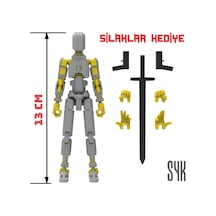 Robot 13 Dummy Gri Sarı Tüm Eklemleri Hareketli Aksiyon Figürü Oyuncak