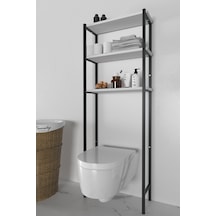 Banyo Wc Arkası Üstü Düzenleyici Raf Organizatör Havluluk Metal Gövde Banyo Rafı Beyaz