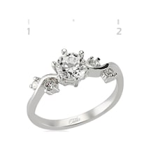 Gümüş Tek Taş Bayan Yüzük (551169054)