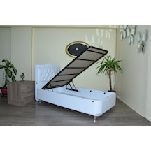 Baza-Başlık SUNİDERİ BEYAZ Silinir MODEL Kapiton Deri başlık Metal Fırın Boya iskelet 90*190ElYapım