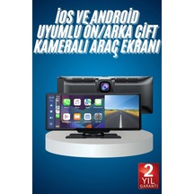 Belirtilmemiş 4k Ultra Araç İçi Ön Ve Arka Kameralı Ekran Hd 2 Kameralı Torpido Üstü Araç Multimedya