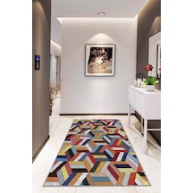 Çok Renkli Colorful Kaymaz Tabanlı Dekoratif Halı Rv257n11