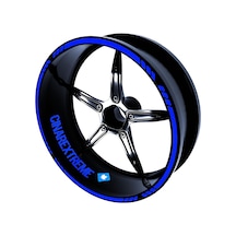 4 Parçalı Kesikli Tasarımlı Reflektif Mavi Jant Şeridi Sticker Çınar Extreme