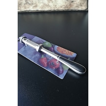 Paslanmaz Çelik Çift Başlı Meyve Soyucu-sebze Oyucu- 18 Cm Gümüş