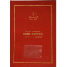 Ders Defteri 8 Ders Yoklamalı Kırmızı Plastik Kapak Kırmızı