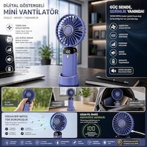 Dijital Göstergeli Mini Vantilatör, Şarjlı Masaüstü Vantilatör, Taşınabilir 12000 Rpm El Fanı, Ergonoik Tasarım, Kademeli Ve Sessiz Çalışma, Soğutucu Mini El Fanı, El Tipi Ve Masaüstü Kullanım .