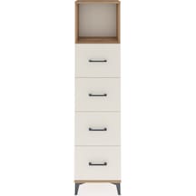 Arges Dolap Tek Raflı 4 Çekmeceli 44x30x182 Çam-aytaşı Çam