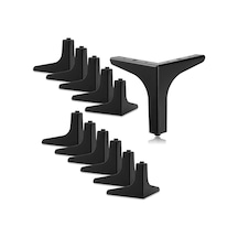 12 Cm Modern Model Siyah Metal Mobilya, Dolap, Koltuk, Kanepe, Tv Ünitesi Ayakları Metal 12 Adet Siyah
