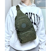 Su Geçirmez Kumaş Haki Unisex Body Bag Çapraz Omuz Çantası Haki