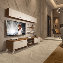 Decoraktiv Eko 5 Slm Dvd Retro Tv Ünitesi Tv Sehpası Ceviz - Beyaz