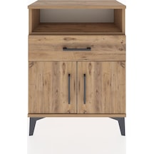 Arges Komodin 2 Raflı Tek Çekmeceli 2 Kapaklı 60x30x80 Çam-çam Atlas Çam