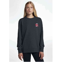 Thee Cool Cats Please Don'T Kill Baskılı Füme Antrasit Kadın Swe