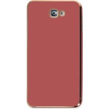 Samsung Galaxy Uyumlu , J7 Prime Kılıf Volet Silikon - Kırmızı