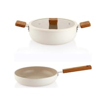 Schafer Ceramoni Seramik Karnıyarık Ve Tava Seti 30 Cm-krem Krem