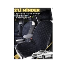 Citroen C-elysse Uyumlu 2'li Süet Oto Koltuk Minderi Terletmez Universal Oto Koltuk Kılıfı A2 Siyah