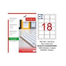 Tanex Lazer Etiket Tw-2018 63.5 X 46.6 MM