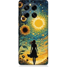 Tecno Camon 30 Uyumlu Güneş Ve Ayçiçeği  Desenli Silikon Kılıf