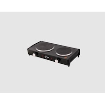 Mupa 2020 1000 + 1500 W Çift Gözlü Elektrikli Ocak Siyah