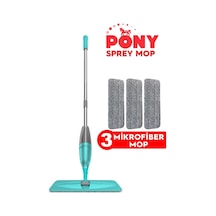 Pony Sprey Mop Yeşil + Mikrofiber Mop 3'lü