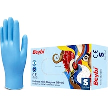 Beybi Mavi Pudrasız Nitril Eldiven S 20 x 100'lü