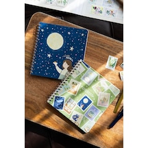 15x16 Spiralli Karton Kapak 2'li Çizgili Not Defter Seti - Ay