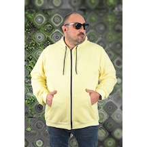 Moc Grande Mocgrande Büyük Beden Unisex Kapüşonlu 3Ip Sweat 11701 Sarı