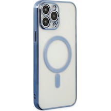 Apple iPhone Uyumlu 14 Pro Kılıf Magneticsafe Lazer Silikon - Sierra Blue Diğer