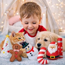 Sesli Yılbaşı Hacı Yatmaz Noel Baba Oyuncağı Sıkınca Ses Çıkaran Isırma Oyuncağı Dayanıklı Ve Eğlenceli Tasarım Kedi Ve Köpekler İçin İnteraktif Tekli Oyuncak