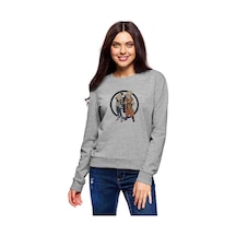 Anime Dragon Ball Baskılı Gri Kadın Sweatshirt (528358600)