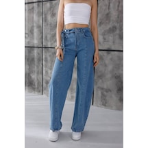 Zdnjeans Kadın Açık Mavi Yüksek Bel Wide Leg Jean Pantolon