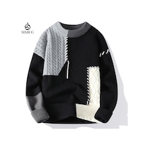 Sonbahar Ve Kış Aylarında Rahat Yuvarlak Yakalı Bol Kesim Kazak Turuncu