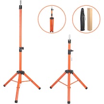 Kuaför Eğitim Mankeni İçin Metal Tripod - Turuncu + Taşıma Çantası