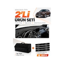 E-biz Mercedes Glc 2015-2020 Uyumlu Torpido Örtüsü + Tay Tüyü Bagaj Çantası Seti - Siyah - Mb015