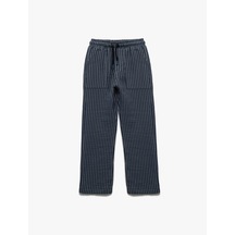 Koton Pamuklu Çizgili Beli Bağcıklı Pantolon Lacivert Çizgili 5skb40134tw Lacivert Çizgili Lacivert