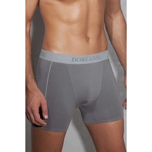Doreanse Erkek Modal Çizgili Normal Paça Boxer 1780-Gri
