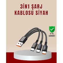 3 Ü 1 Arada Hızlı Şarj Kablosu İos Android Type-c Uyumlu