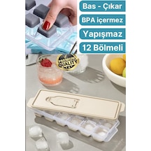 12 Bölmeli Pratik Bas Çıkar Silikon Buzluk Sızdırmaz Kapaklı Yapışmaz Kalıp Plastik Diğer