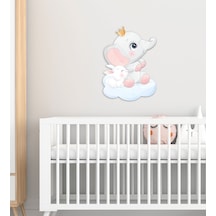 Bk Gift Sevimli Fil Ve Tavşan Tasarımlı Çocuk Odası Ahşap Duvar Süsü-3