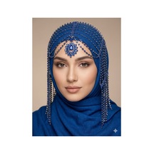 Taşlı Sallantılı Alınlıklı Saç Aksesuarı Gelin,kına,nişan,söz,after,bride,party Saks Mavisi - 871609800 Saks Mavisi
