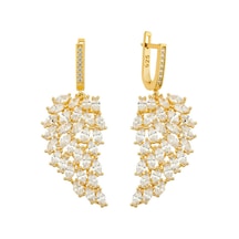Gümüş Melek Kanadı Küpe Gold - Rose Gold
